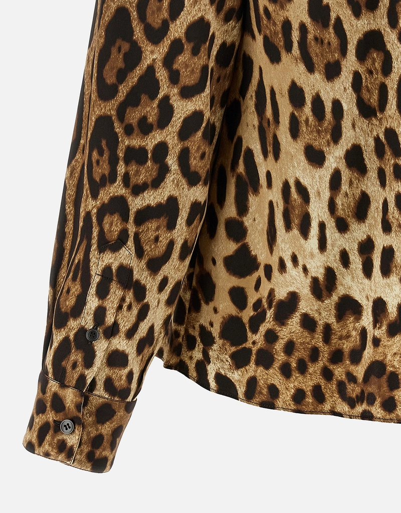 Dolce & Gabbana シルク レオパード柄 シャツ (すべての新品) IFCHIC.COM