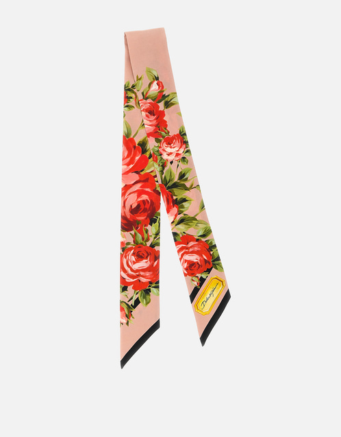 Dolce & Gabbana Rose Bouquet-Print Silk Twill Bandeau () IFCHIC.COM