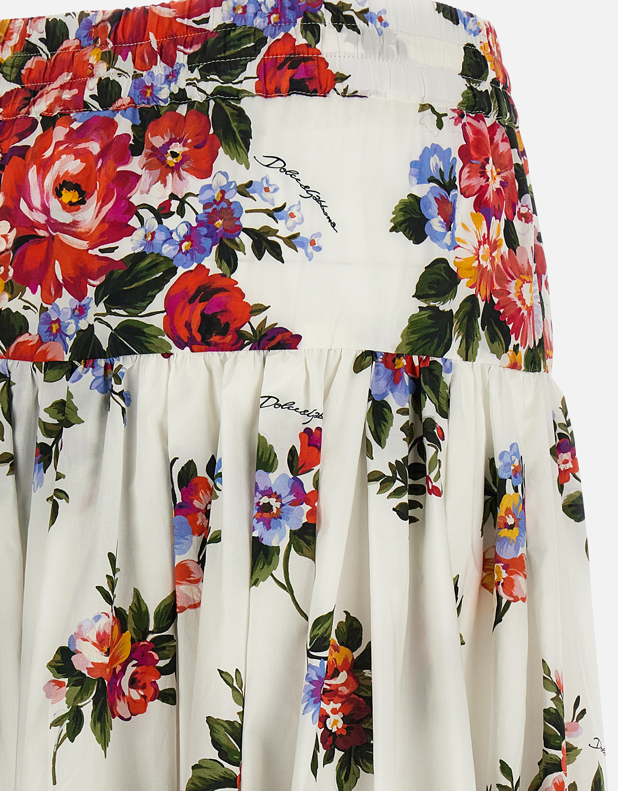 Dolce & Gabbana フラワーブーケプリントポプリンロングスカート