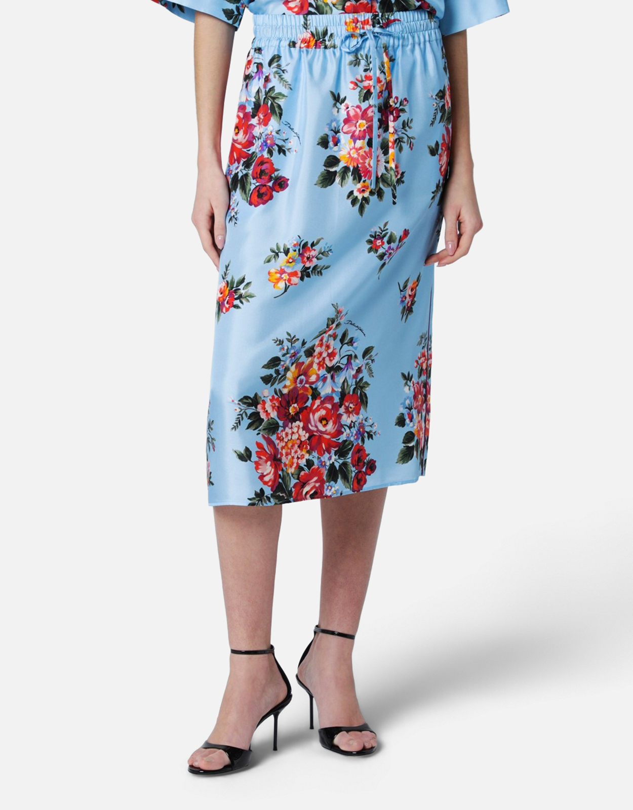Dolce & Gabbana 花柄silkフレアスカート Dolce & Gabbana シルクツイル花柄スカート (ドレス) IFCHIC.COM
