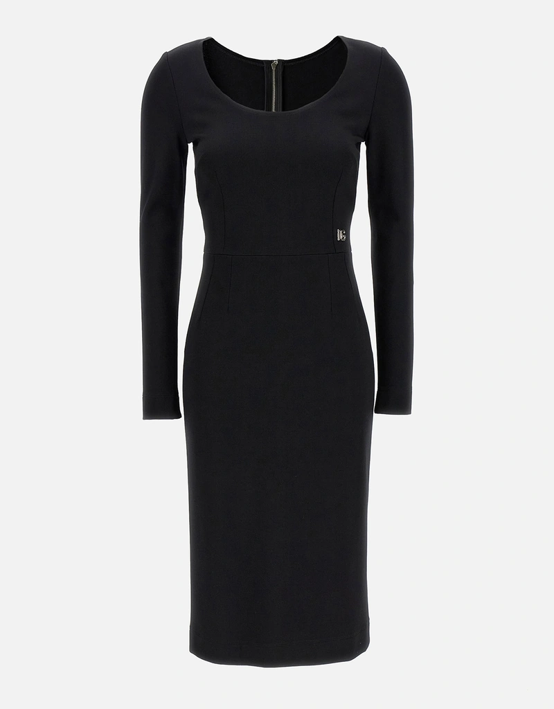 Dolce & Gabbana ミラノリブブラックストレッチビスコースカーフ