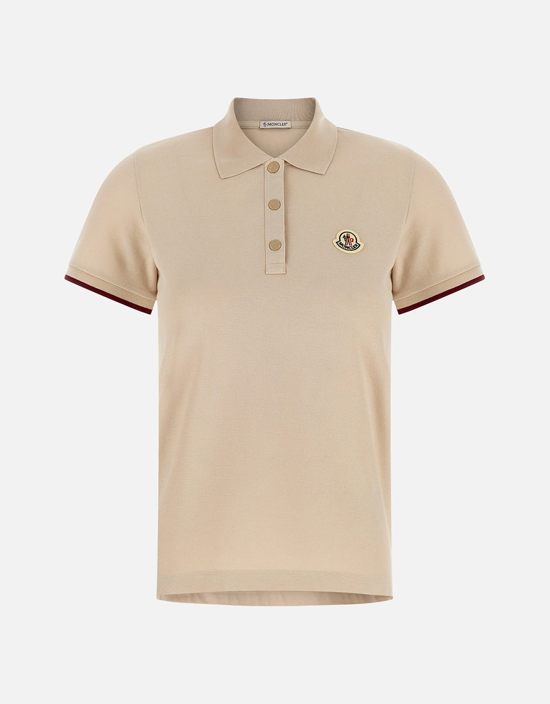 【美品】MONCLER　ロゴ パッチ ポロ シャツ【М】 Moncler コットンピケ ロゴパッチ ポロシャツ (すべての新品) IFCHIC.COM
