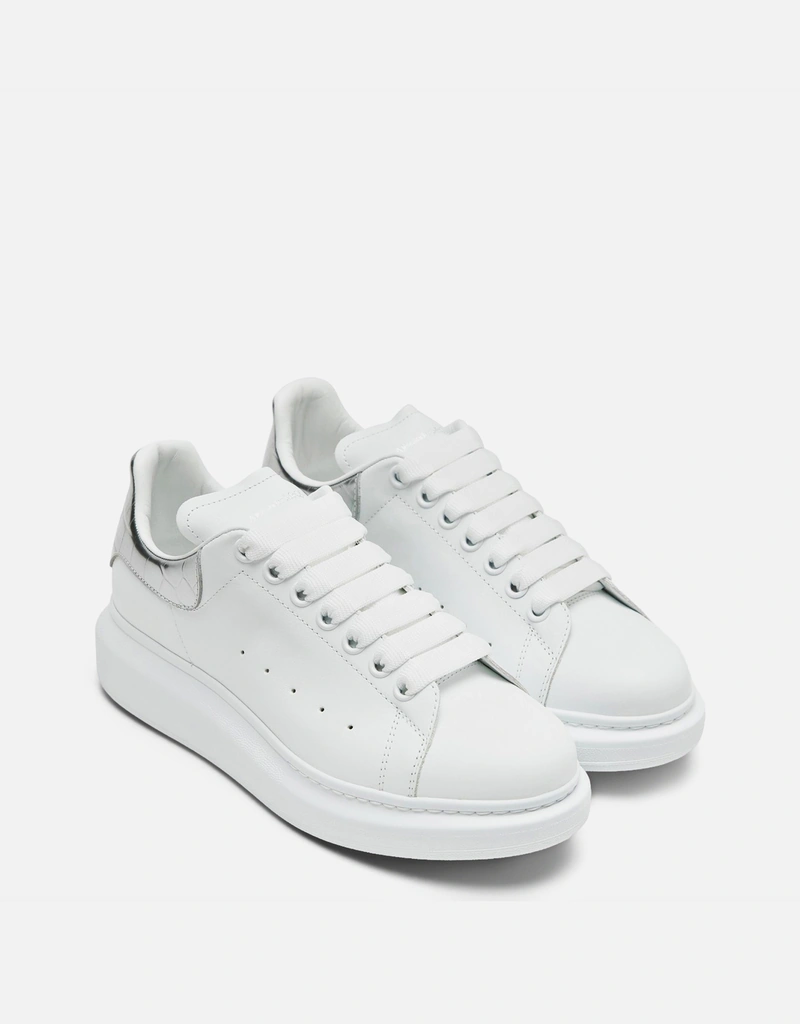 McQ Alexander McQueen スニーカー ホワイト 43 28cm Alexander McQueen Oversized Calf Leather White Silver Croc