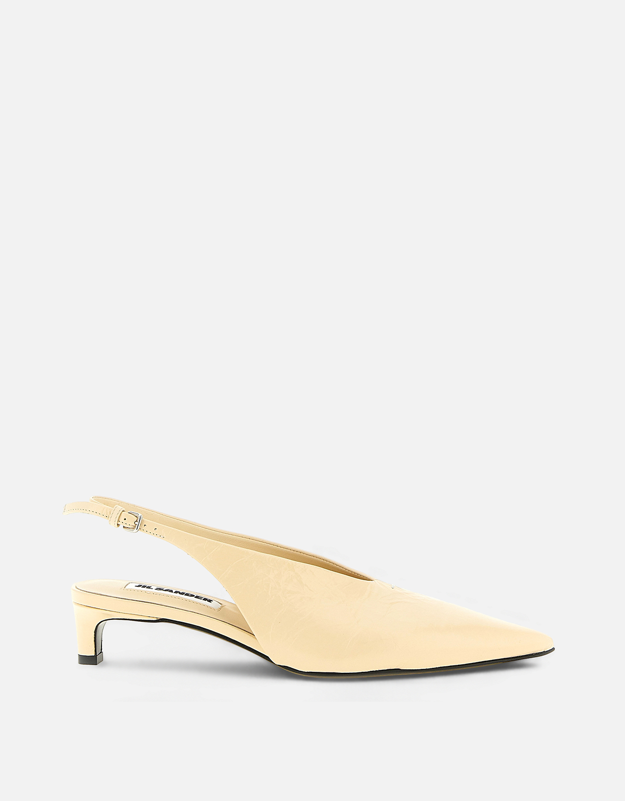 Jil Sander レザー クラックル ポインテッドトゥ スリングバック