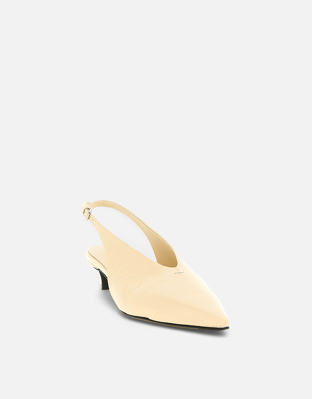 Jil Sander レザー クラックル ポインテッドトゥ スリングバック