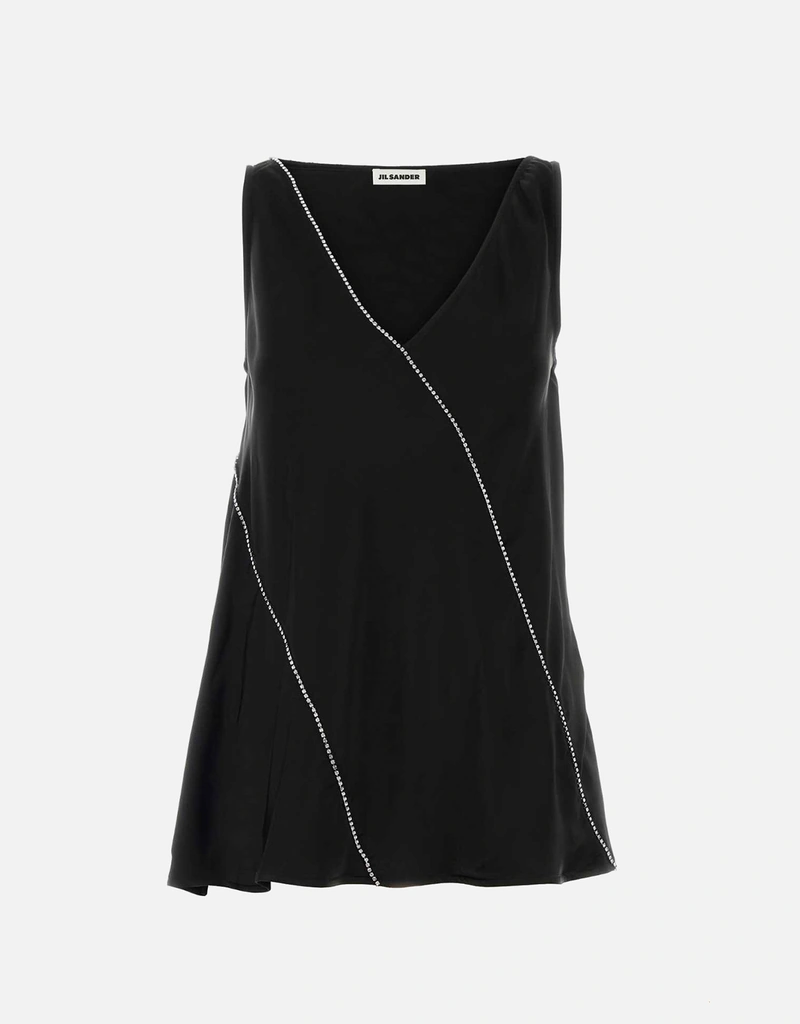 Jil Sander Vネック装飾トップ (すべての新品) IFCHIC.COM