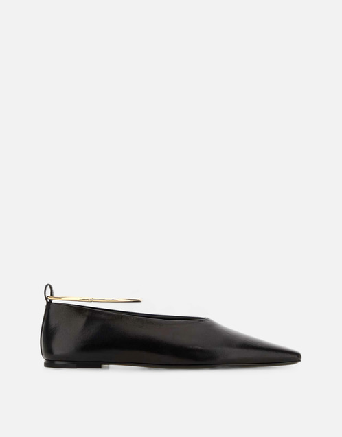 専用　JIL SANDER バレリーナ ステッチ ポインテッドフラット　黒39 Jil Sander レザー ポインテッドトゥ バレリーナフラット () IFCHIC.COM