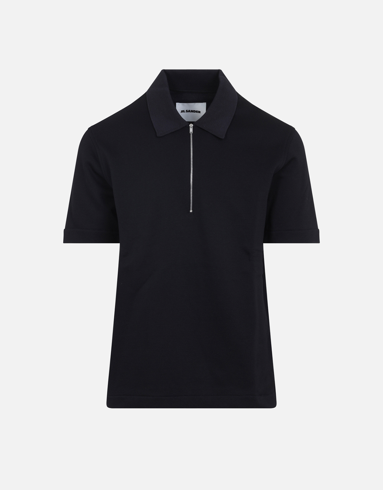 Jil Sander メンズニット襟ポリアミドコットンポロシャツ (すべての