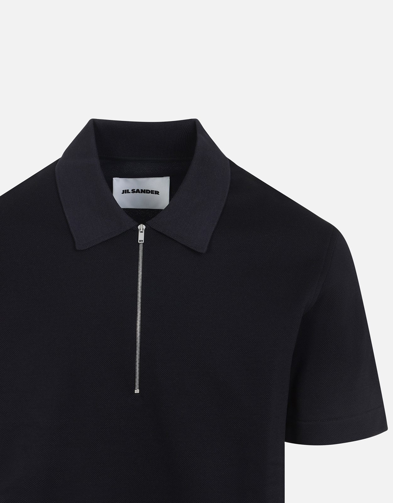Jil Sander メンズニット襟ポリアミドコットンポロシャツ (すべての
