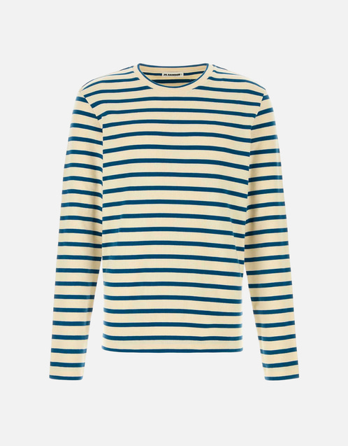 Jil Sander Men's Cotton Oversized Striped Crew-Neck T-Shirts (All