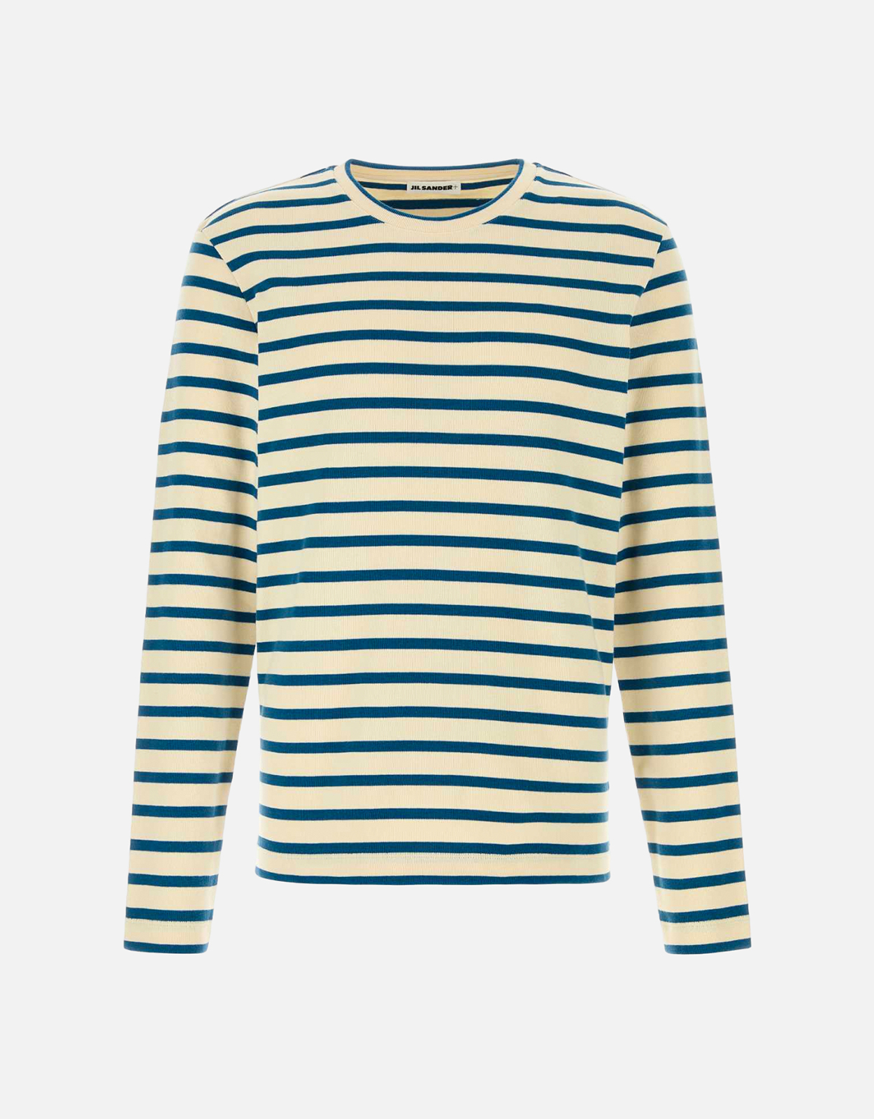Jil Sander メンズ綿オーバーサイズストライプクルーネックTシャツ