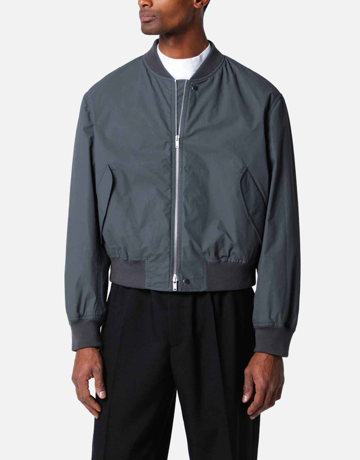 Jil Sander メンズコットンジップアップボンバージャケット (すべての Jil Sander メンズコットンジップアップボンバージャケット (すべての