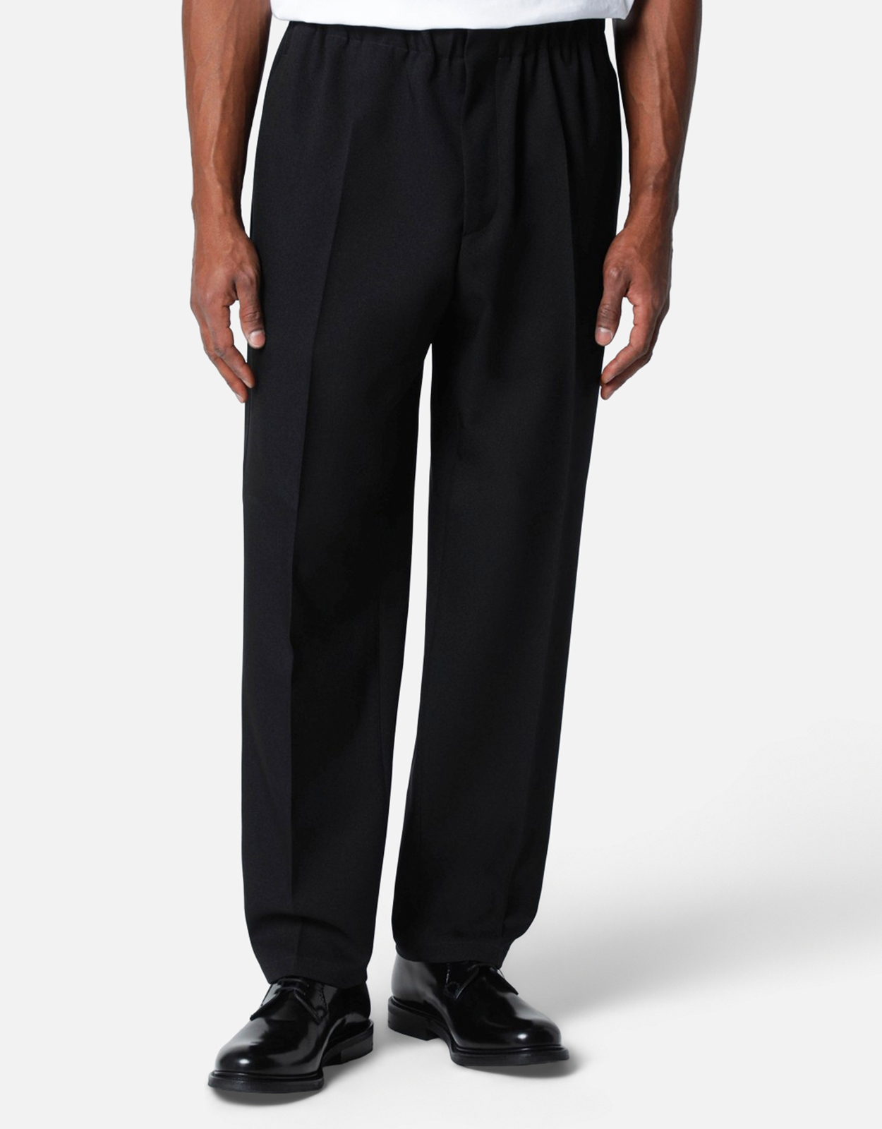 n*n様 JILSANDER 黒 イージーパンツ 46 Jil Sander メンズ ブラックテクニカルサージパンツ (すべての新品