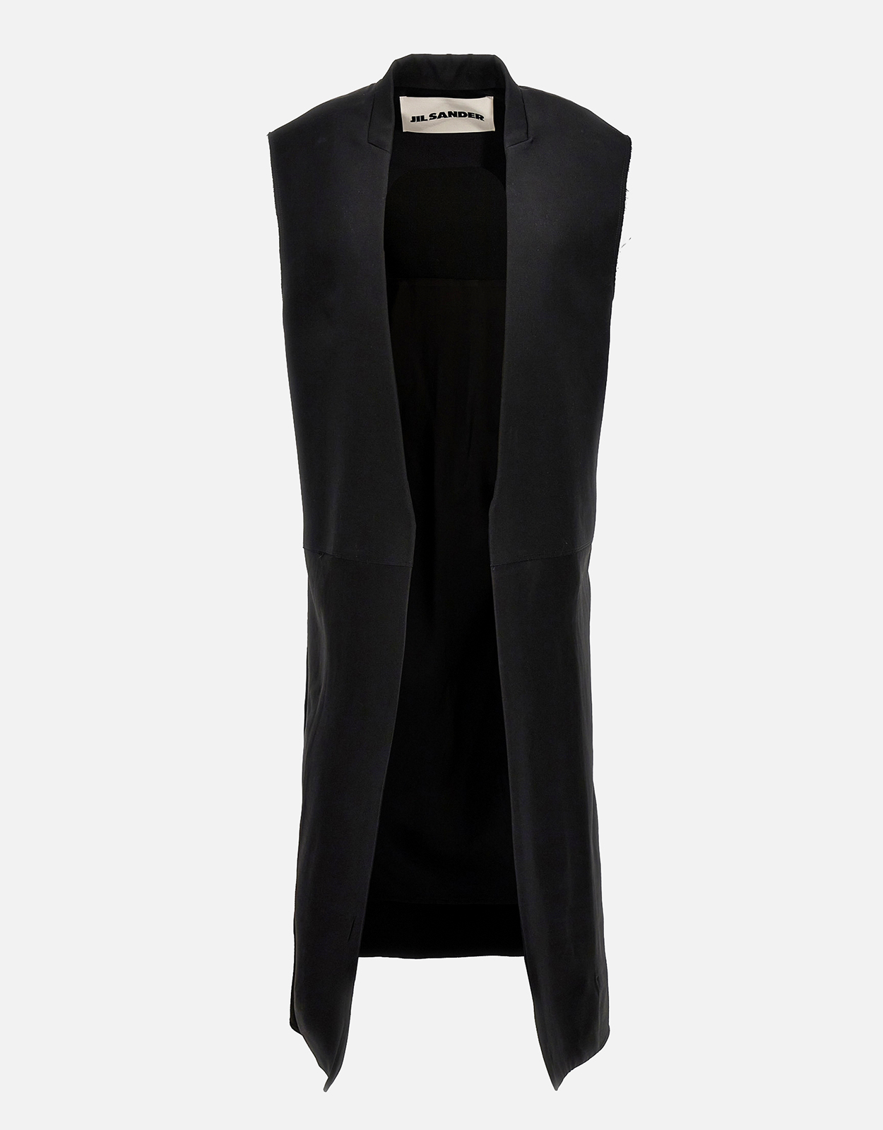【希少】JIL SANDER テーラードベスト サイズ48（L） Jil Sander テーラード ウール＆ビスコース ツーマテリアル ロング