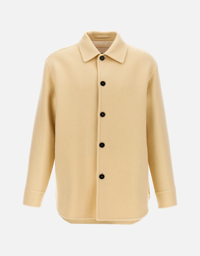 Jil Sander Men's Wool Relaxed Fit Boxy Wool Overshirts () IFCHIC.COM Jil Sander Men's Wool Relaxed Fit Boxy Wool Overshirts () IFCHIC.COM