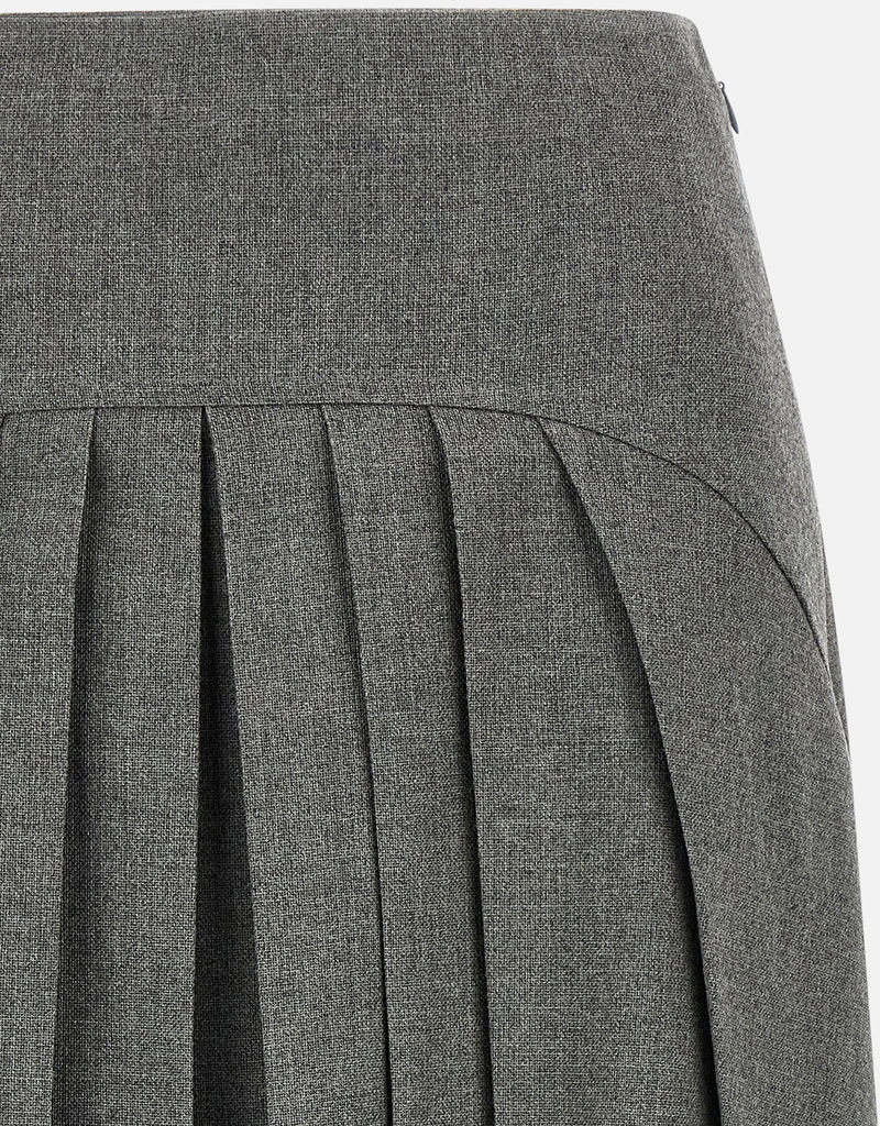 Jil Sander ウールキャンバスプリーツミディスカート (すべての新品