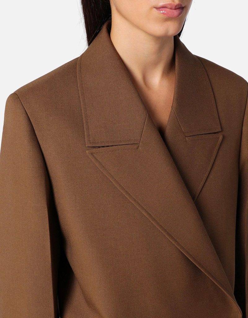 Jil Sander ブラウンウールダブルブレストジャケット (すべての新品
