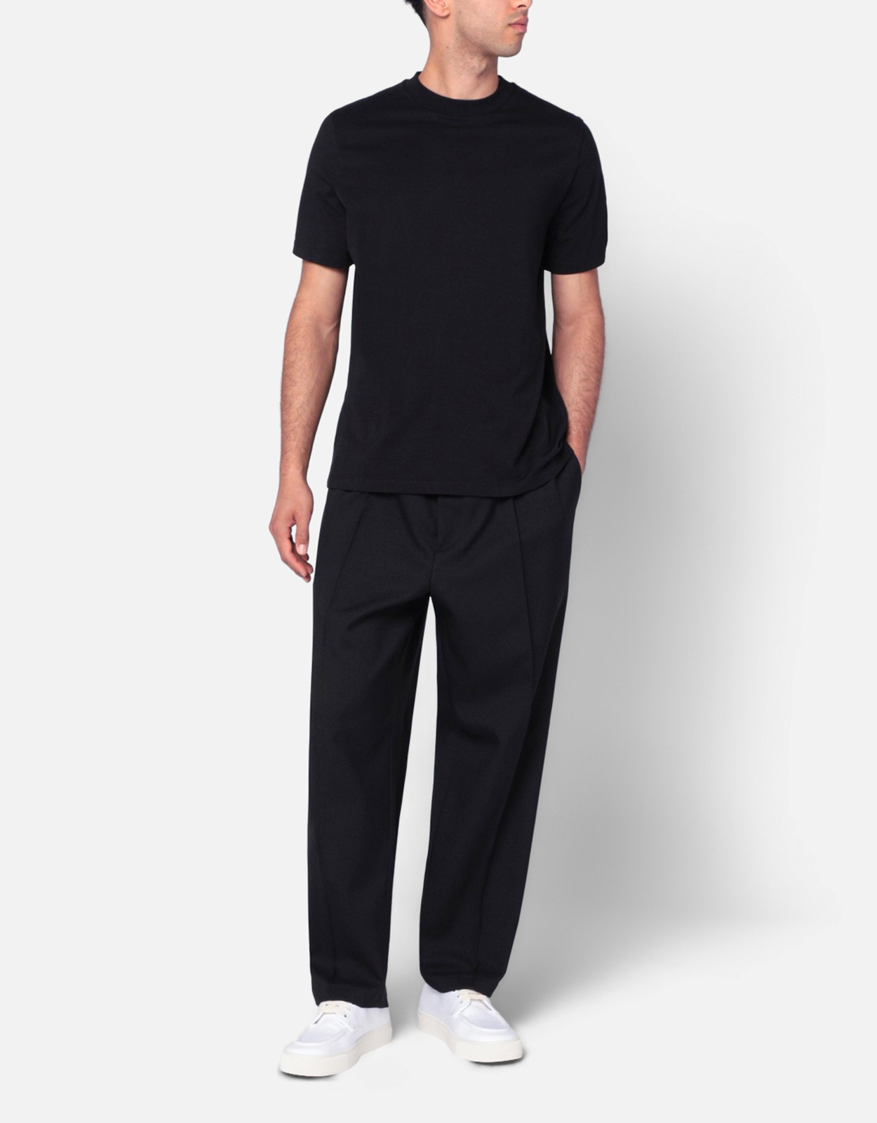 Jil Sander メンズコットンリラックスフィットボクシークルーネックT