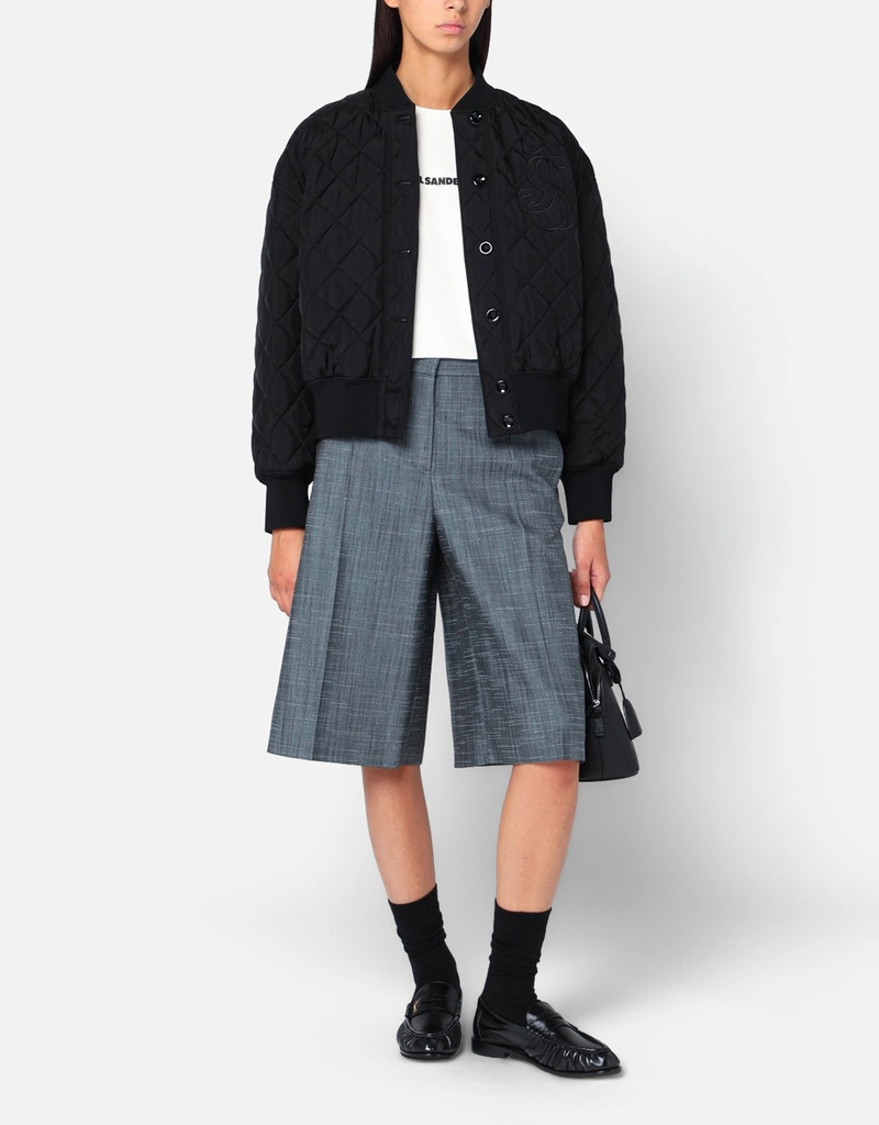 Jil Sander Wool Flamé Relaxed Fit Knee-Length Bermuda Shorts