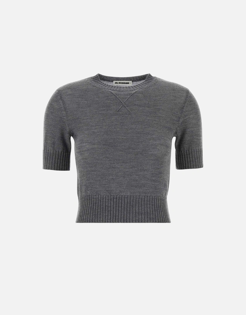 Jil Sander ダークグレー初剪ウール半袖セーター (すべての新品 Jil Sander ダークグレー初剪ウール半袖セーター (すべての新品