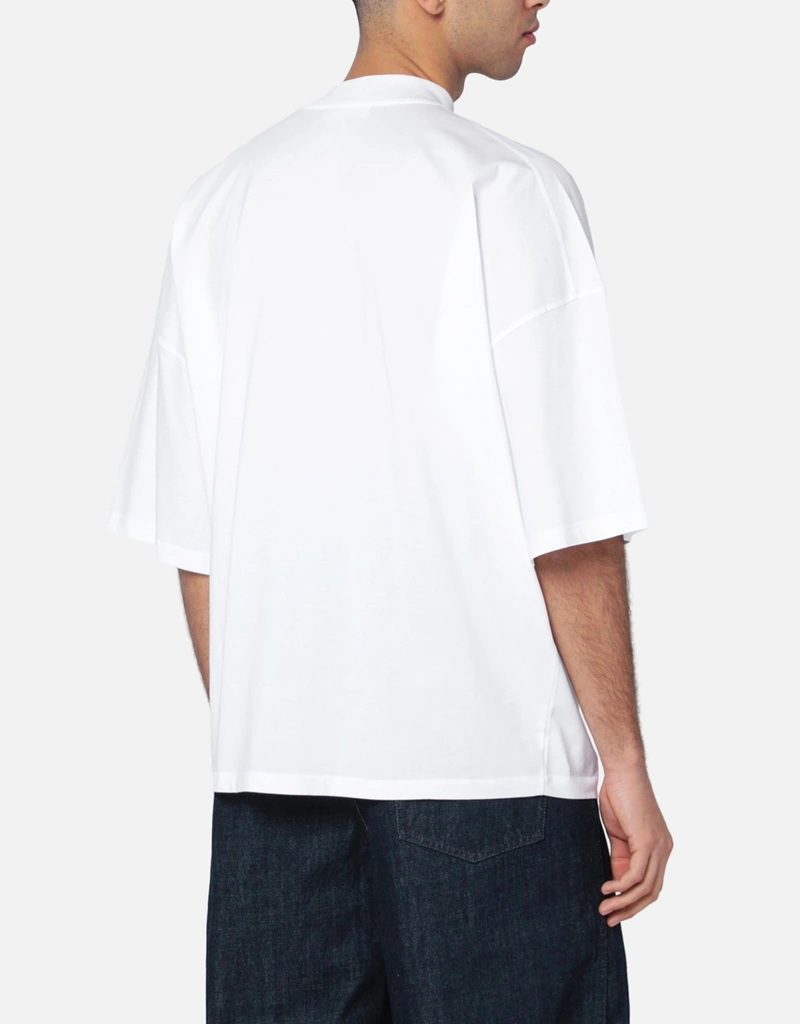 Jil Sander メンズコットンオーバーサイズボクシーモックネックTシャツ
