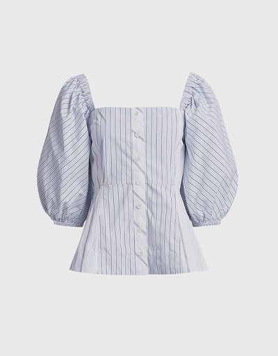 Striped Cotton Shirting Top
