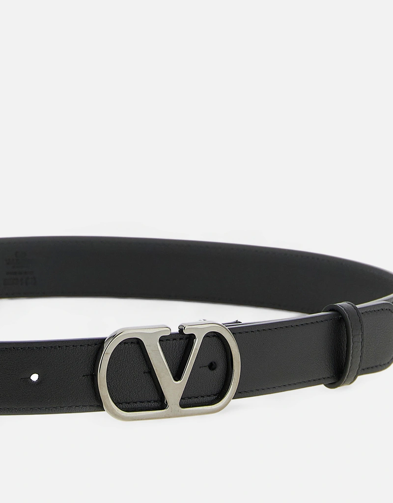 Valentino Garavani メンズVLogo Signatureカーフスキンレザーベルト