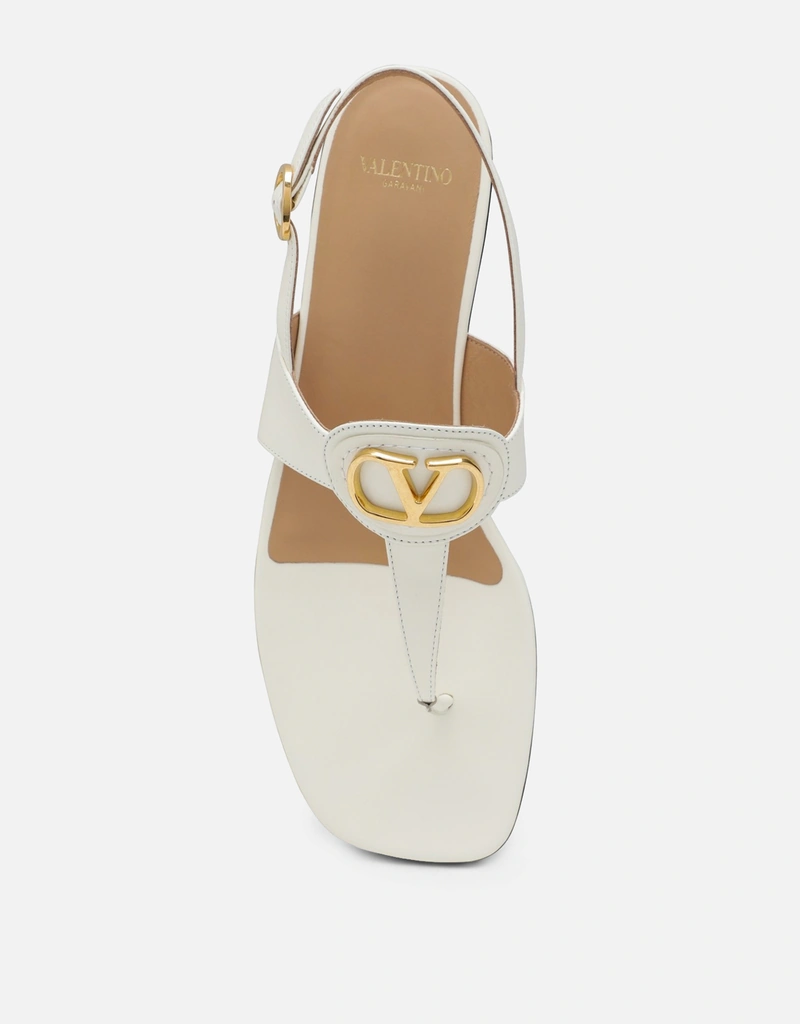 Valentino Garavani アイボリー Vlogo シグネチャー レザー トング