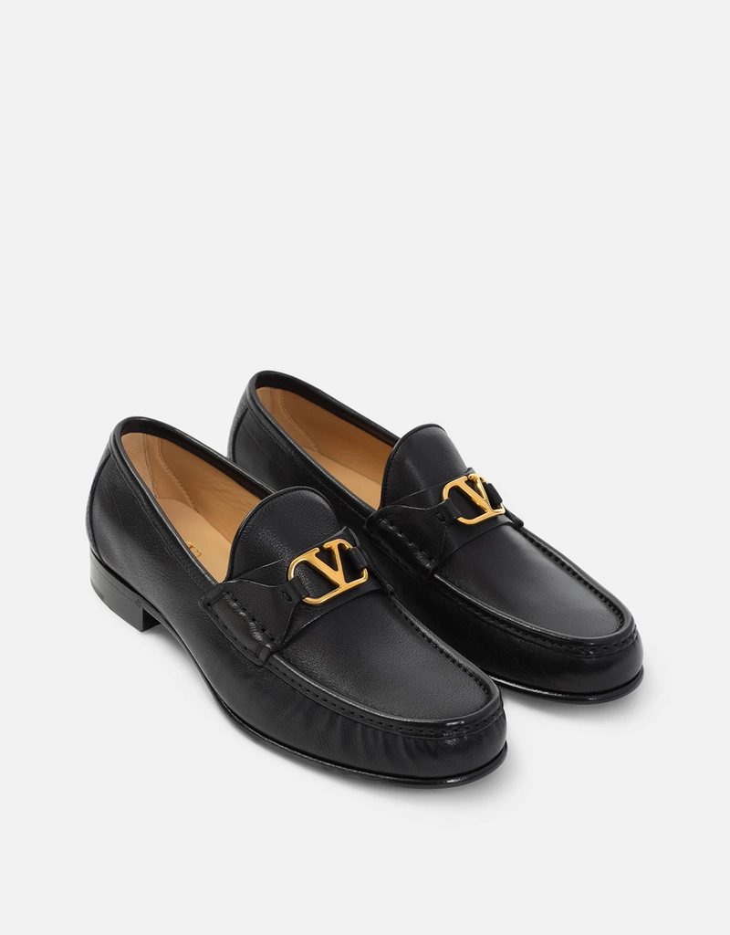 Valentino Garavani メンズVlogoシグネチャー水牛革ローファー (すべて
