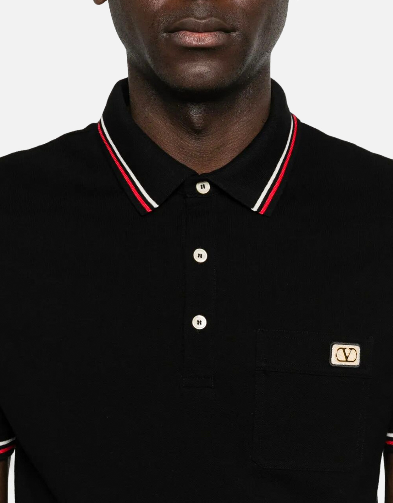 Valentino Garavani メンズ ポロ V ロゴ コットンTシャツ (すべての