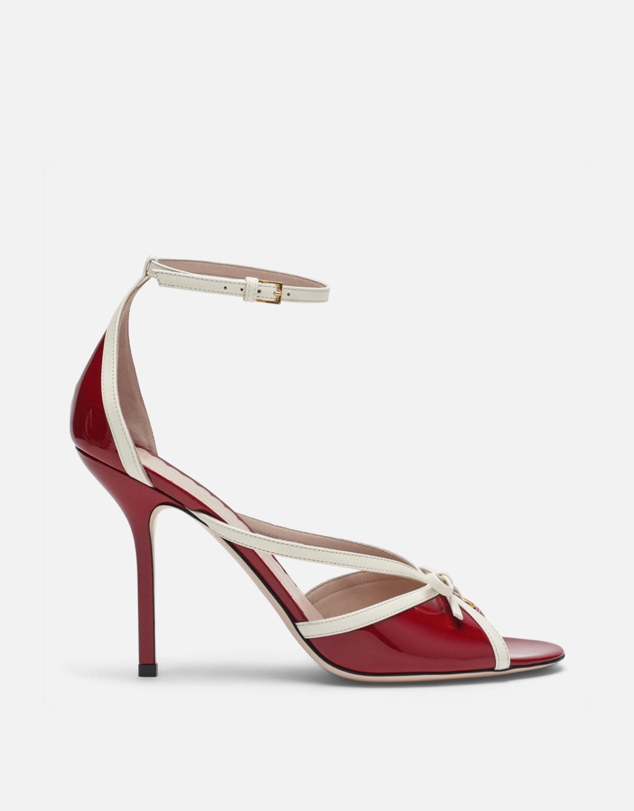 Valentino Garavani Bepointy Sandal In Patent Leather And Kidskin 100Mm - IT 36　ヴァレンティノ ガラヴァーニ パテント レザー & キッドスキン ベポインティ サンダル 100mm - IT 36 Valentino