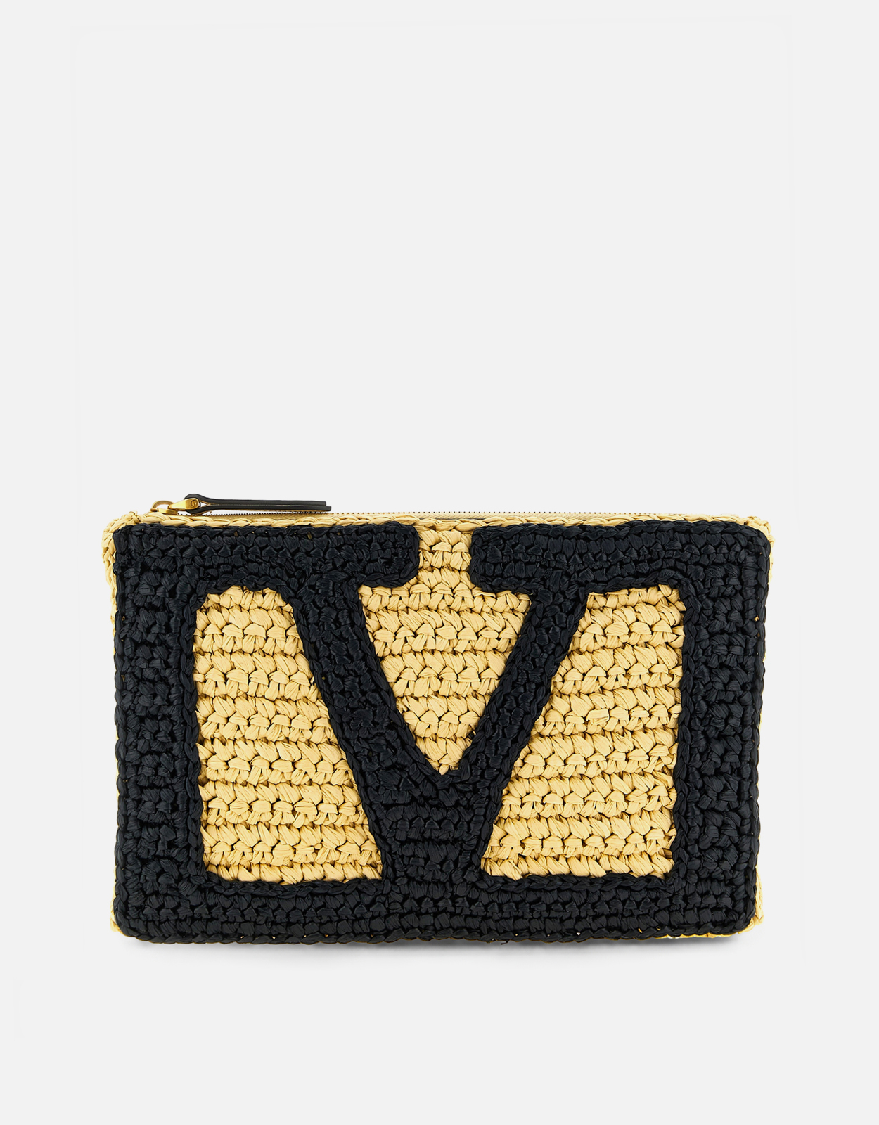 VALENTINO Valentino Garavani Viva Superstar Synthetic Raffia Pouch　ヴァレンティノ ガラヴァーニ ビバ スーパースター 合成ラフィア ポーチ