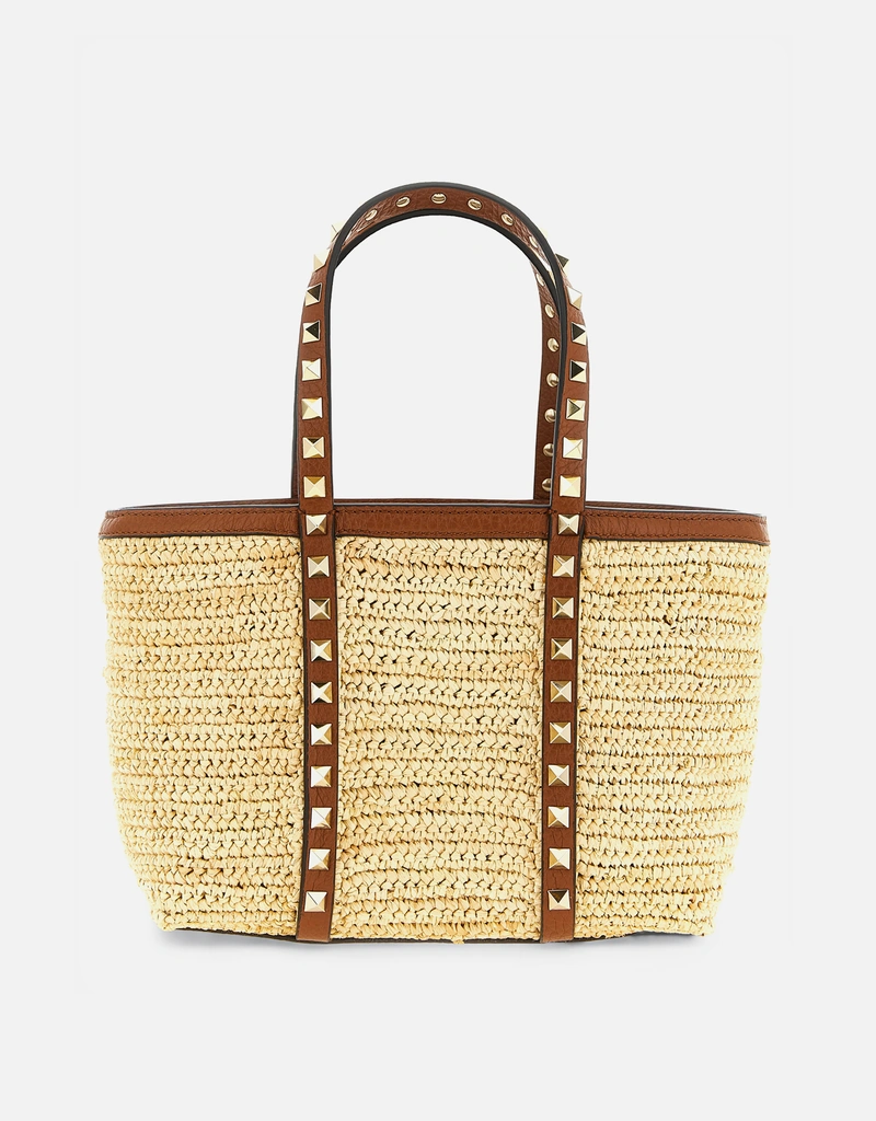 Valentino Garavani ストローロックスタッズミニショッピングバッグ