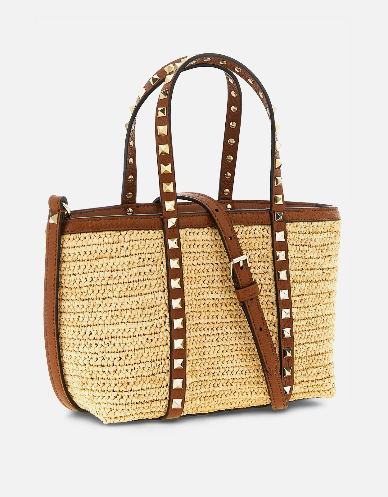 Valentino Garavani ストローロックスタッズミニショッピングバッグ