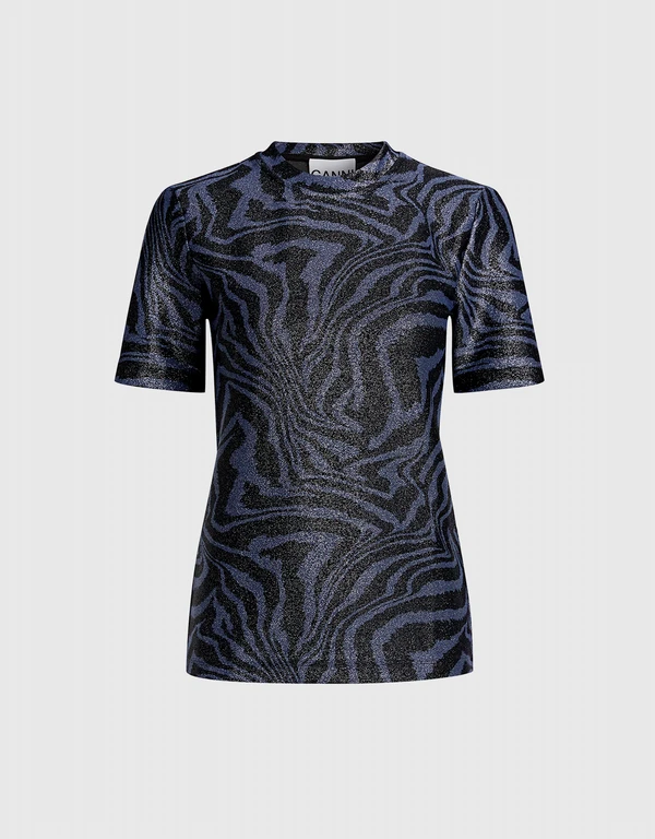 Tiger-print Metallic T-shirt