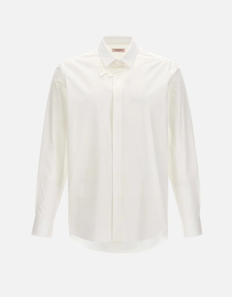 Valentino Garavani メンズコットンフラワーパッチシャツ () IFCHIC.COM