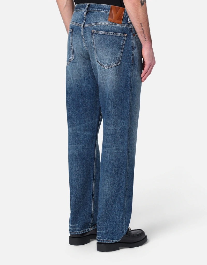 Valentino Garavani Men's Blue Washed Wool Denim Jeans (All New In