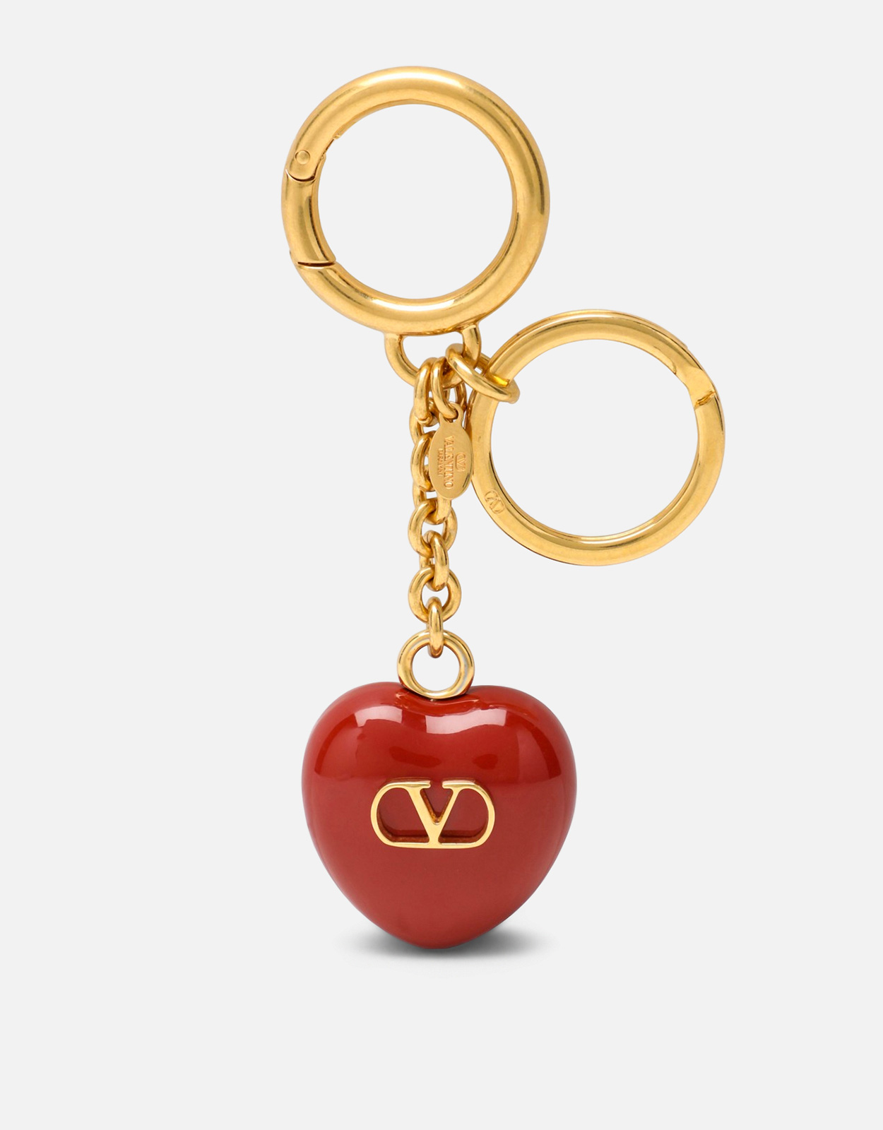 VALENTINO Valentino Garavani Bag Charm Keyring Coeur Royal In Red　ヴァレンティノ ガラヴァーニ バッグ チャーム キーリング クール ロイヤル レッド