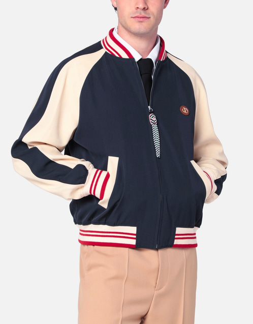 Valentino Garavani メンズウールコットンVlogoボンバージャケット