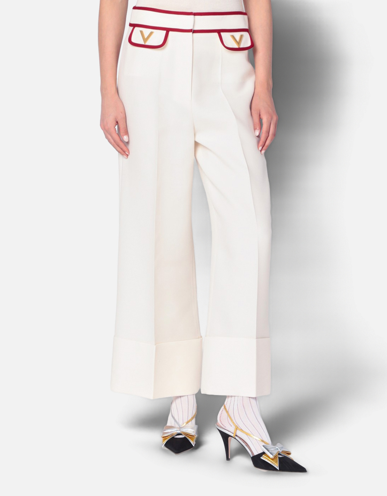 Valentino Garavani Crepe Couture Virgin Wool Silk Pants - IT 42　ヴァレンティノ ガラヴァーニ クレープ クチュール バージン ウール シルク パンツ - IT 42 Valentino