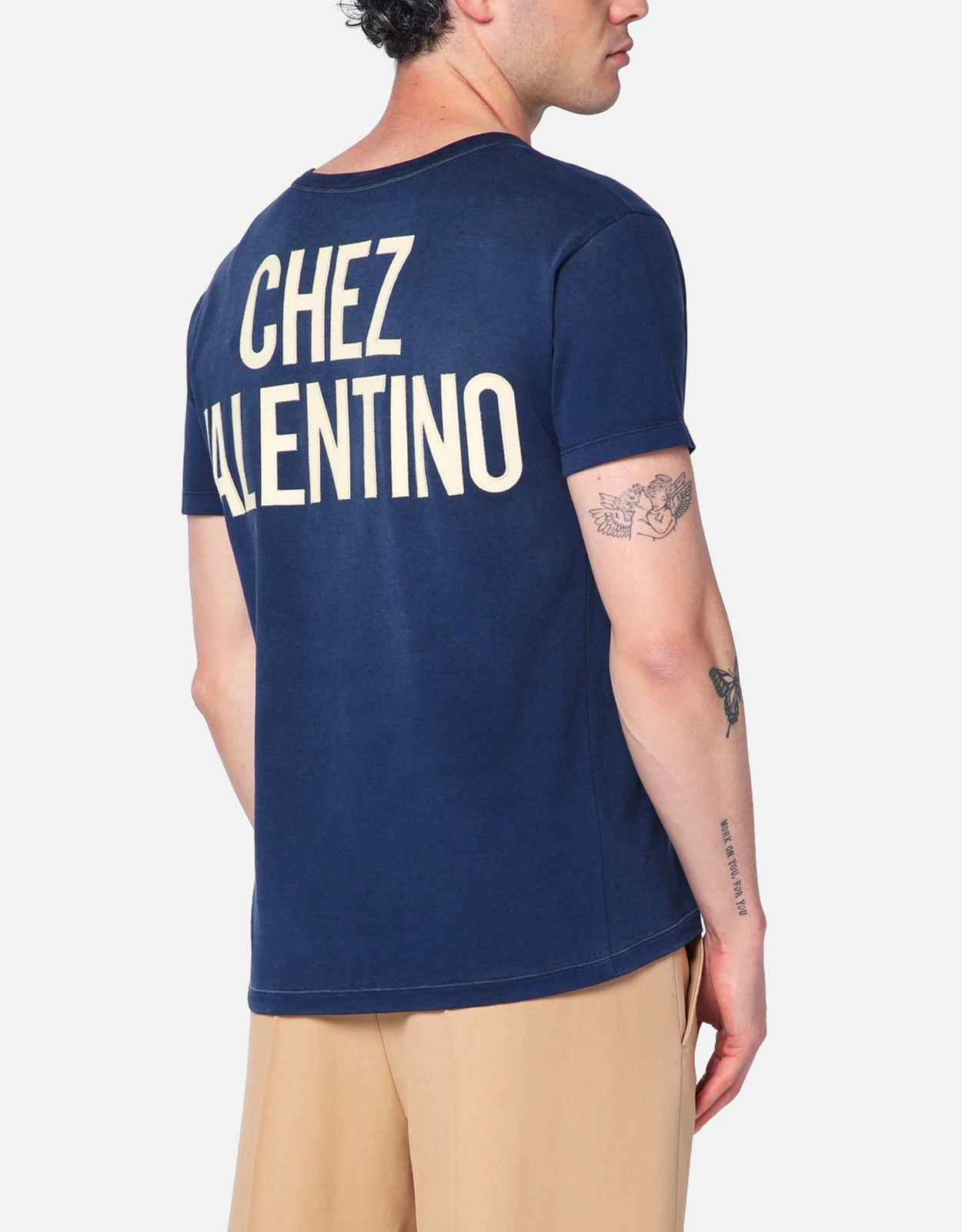Valentino Garavani メンズブルーコットンTシャツ (シャツ) IFCHIC.COM