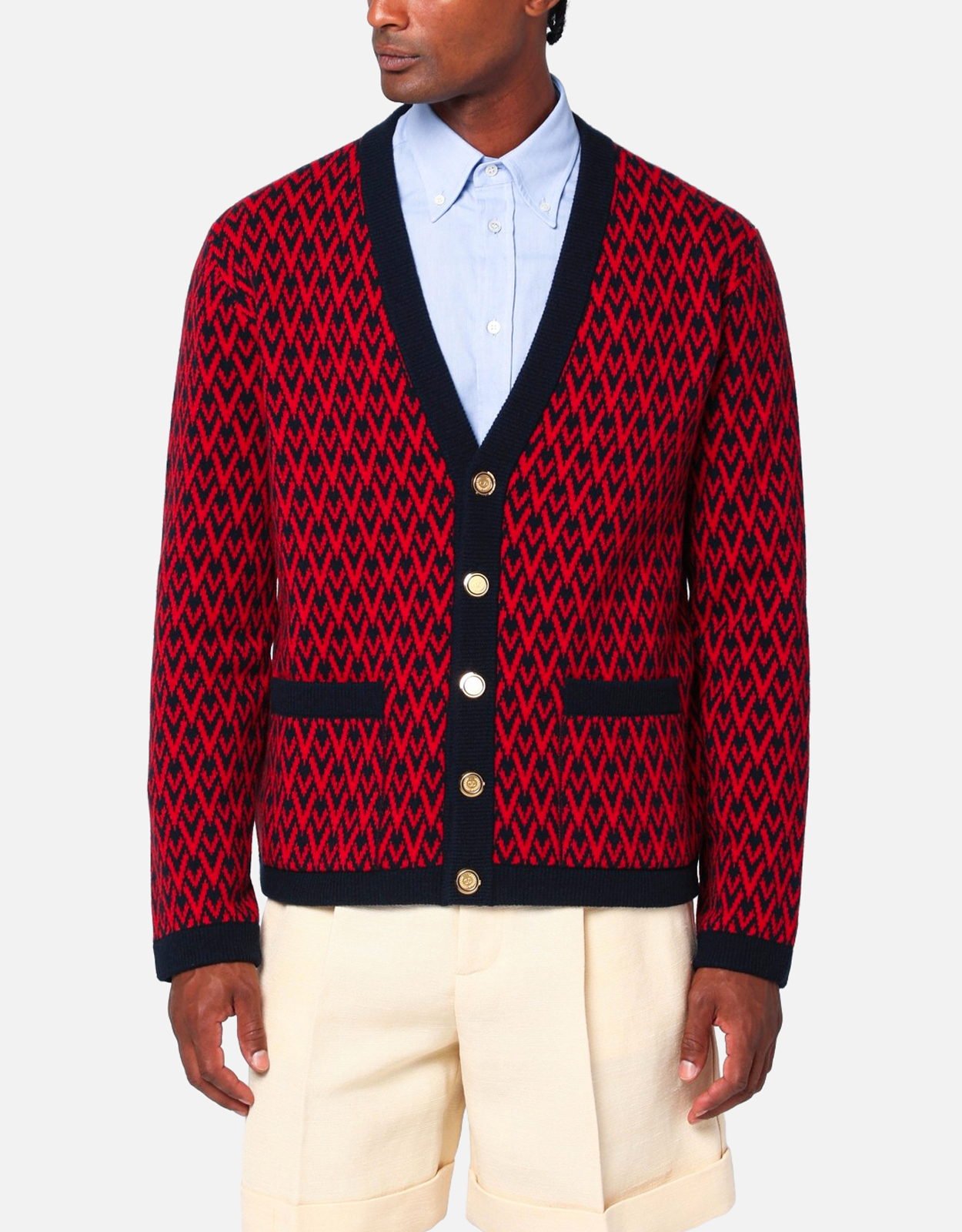 Valentino Garavani メンズウールToute La Vジャカードレギュラー