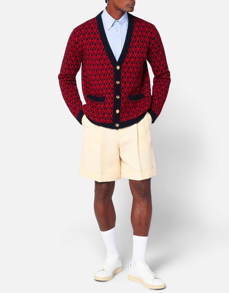 Valentino Garavani メンズウールToute La Vジャカードレギュラー