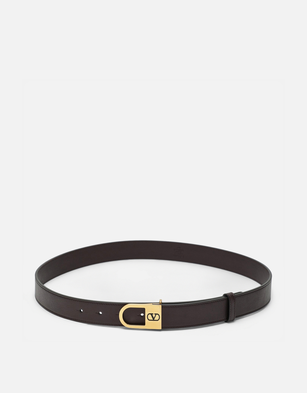 VALENTINO Valentino Garavani Men's Brown Vlogo Signature Leather Belt - Size (CM) 90　ヴァレンティノ ガラヴァーニ メンズ ブラウン Vロゴ シグネチャー レザー ベルト - 