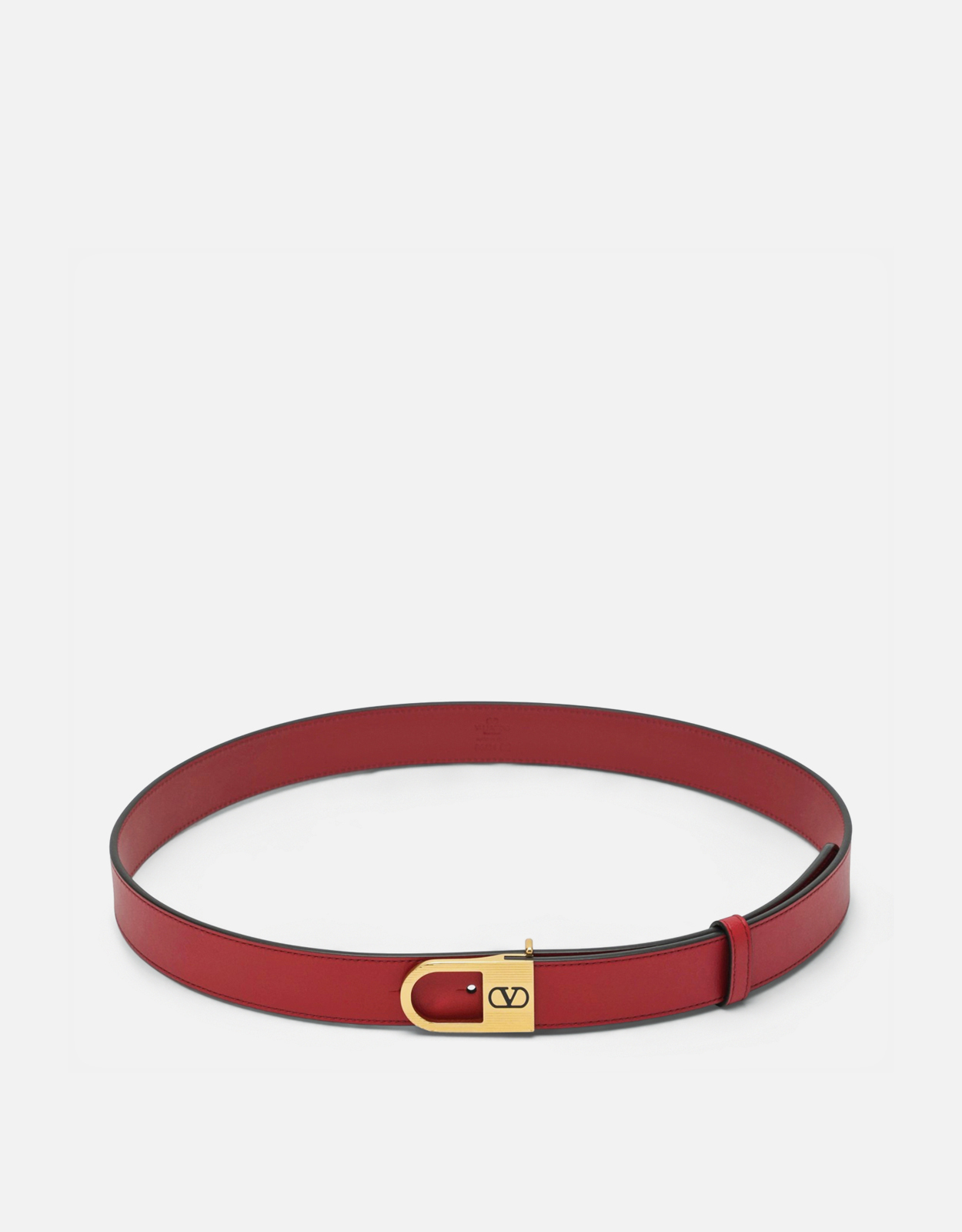 VALENTINO Valentino Garavani Red Leather Belt - Size (CM) 75　ヴァレンティノ ガラヴァーニ レッド レザー ベルト - サイズ (CM) 75