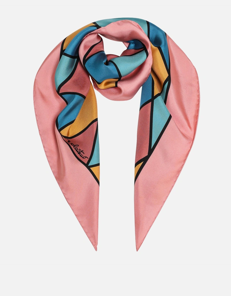 Valentino Garavani カラフルダイヤモンド柄シルクスカーフ (スカーフ