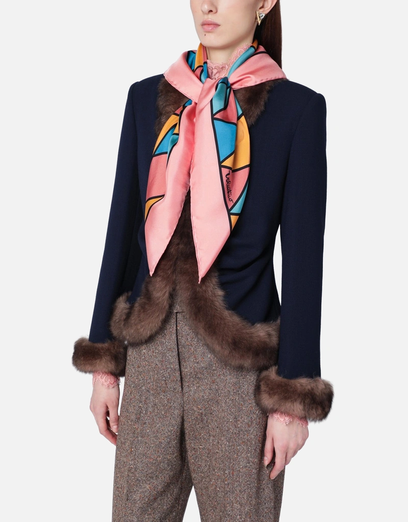 Valentino Garavani カラフルダイヤモンド柄シルクスカーフ (スカーフ