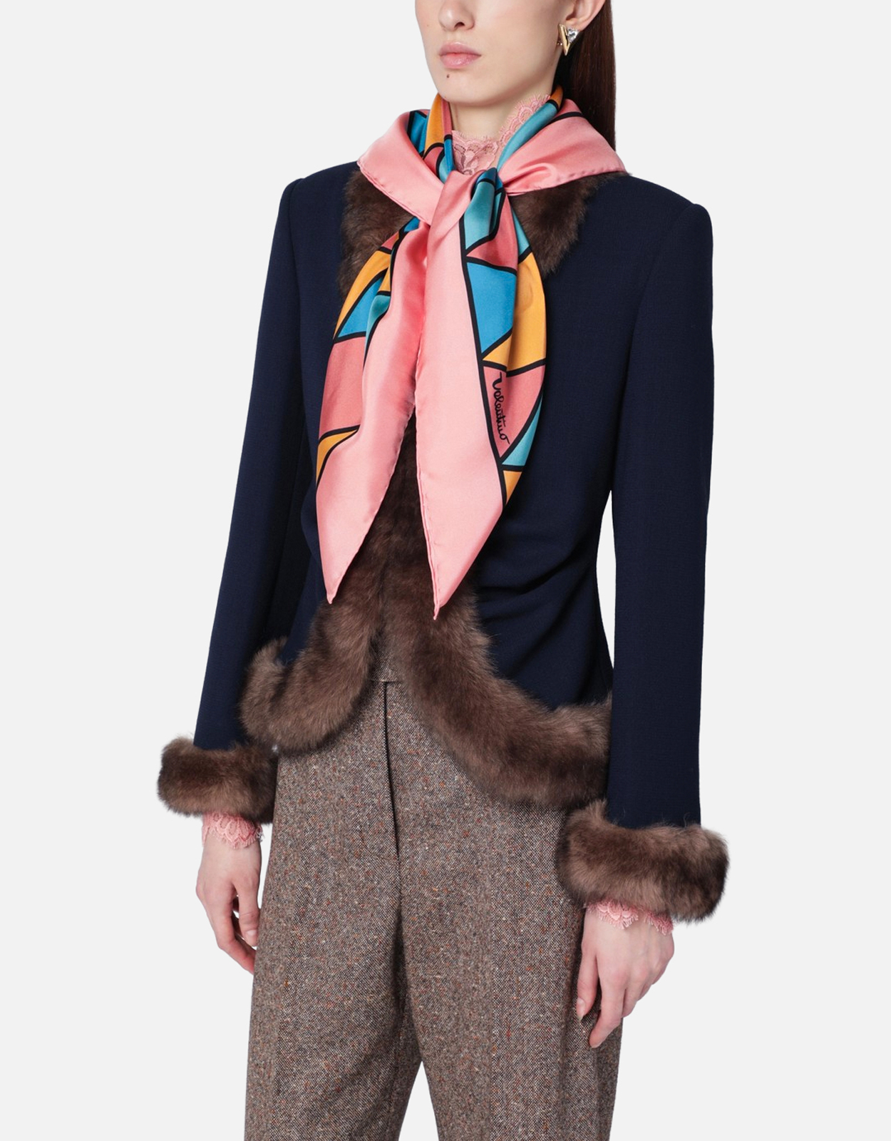 Valentino Garavani カラフルダイヤモンド柄シルクスカーフ (スカーフ