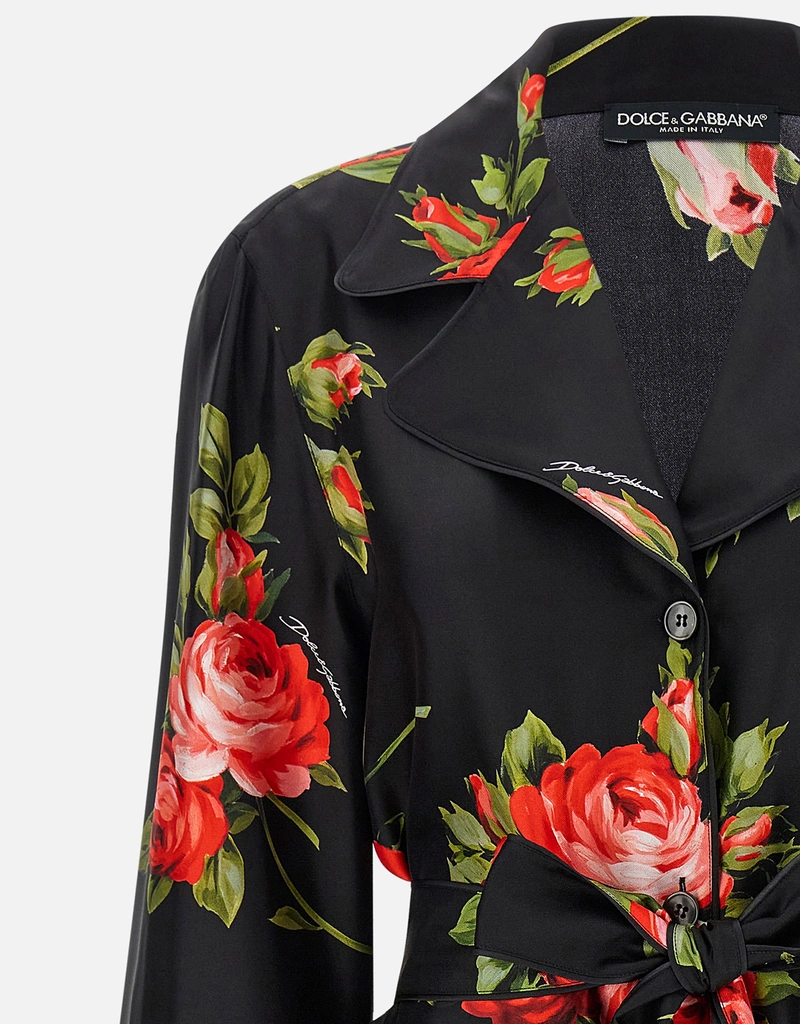 Dolce & Gabbana Rose Bouquet-Print Vanity Twill Shirt (All New In