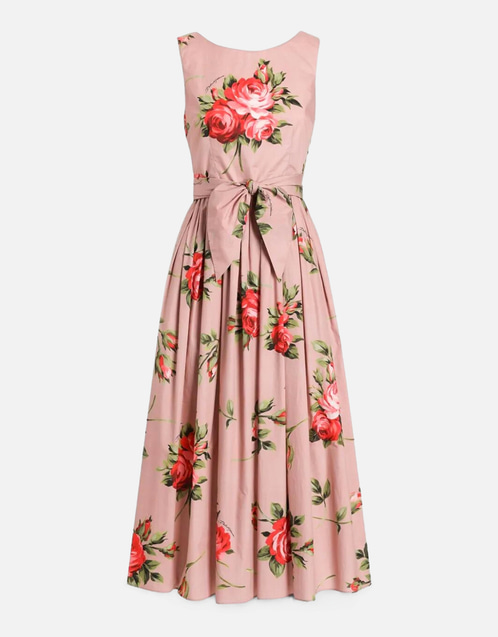 Dolce & Gabbana ローズブーケプリントコットンワンピース (すべての